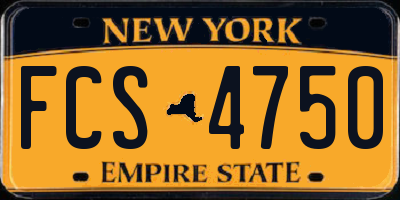 NY license plate FCS4750