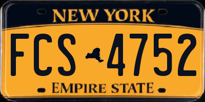 NY license plate FCS4752