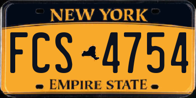 NY license plate FCS4754