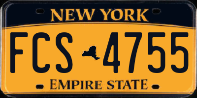 NY license plate FCS4755