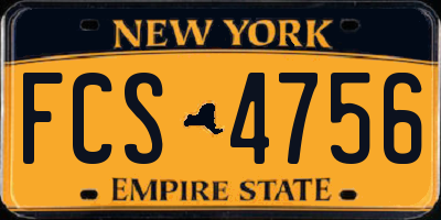 NY license plate FCS4756