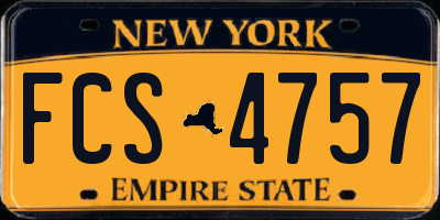NY license plate FCS4757