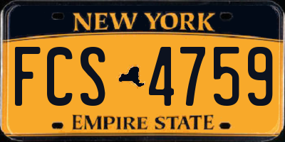 NY license plate FCS4759