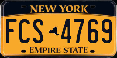 NY license plate FCS4769
