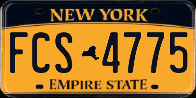 NY license plate FCS4775