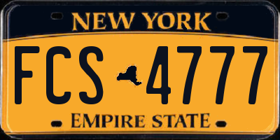 NY license plate FCS4777