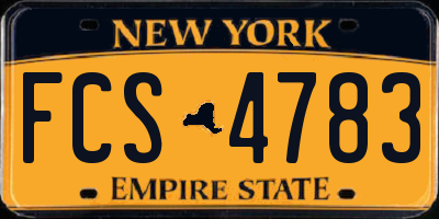 NY license plate FCS4783
