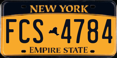 NY license plate FCS4784