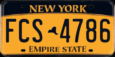 NY license plate FCS4786