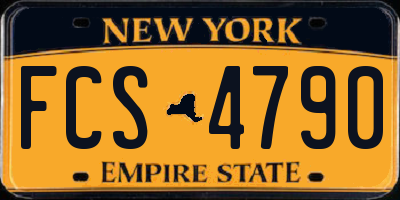 NY license plate FCS4790