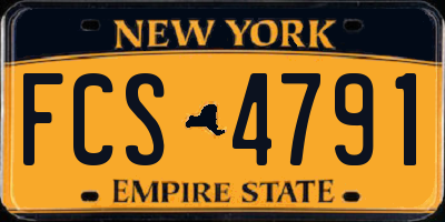 NY license plate FCS4791