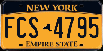 NY license plate FCS4795