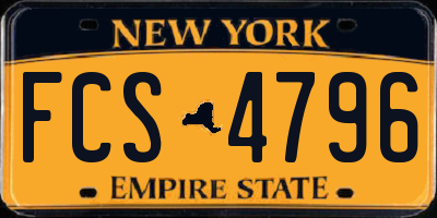 NY license plate FCS4796