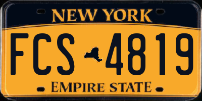 NY license plate FCS4819