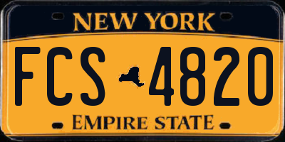 NY license plate FCS4820