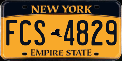 NY license plate FCS4829
