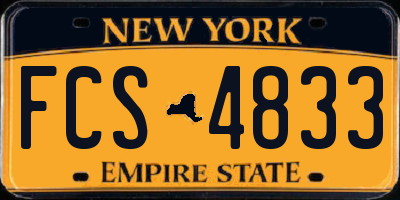 NY license plate FCS4833
