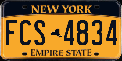 NY license plate FCS4834