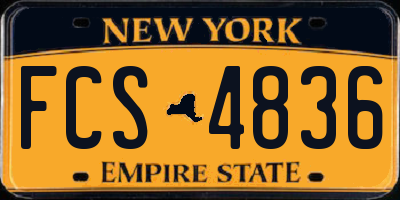 NY license plate FCS4836