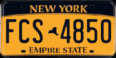 NY license plate FCS4850