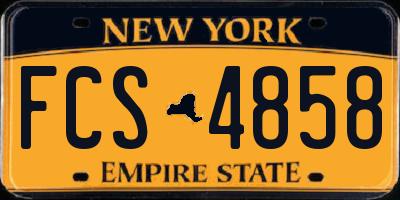 NY license plate FCS4858