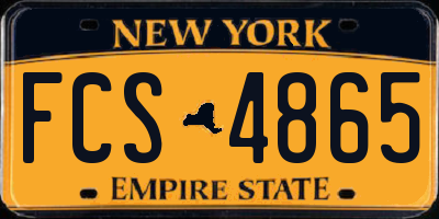 NY license plate FCS4865