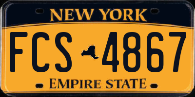 NY license plate FCS4867
