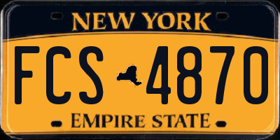 NY license plate FCS4870