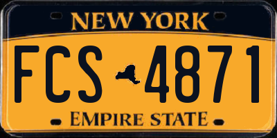 NY license plate FCS4871