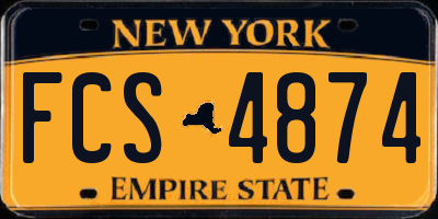 NY license plate FCS4874