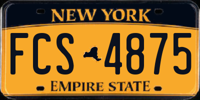 NY license plate FCS4875