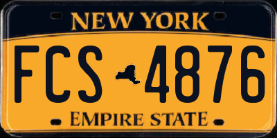 NY license plate FCS4876