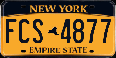 NY license plate FCS4877