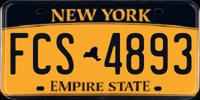 NY license plate FCS4893