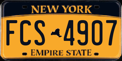 NY license plate FCS4907