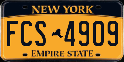 NY license plate FCS4909