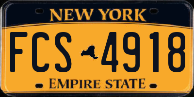 NY license plate FCS4918