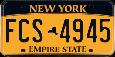 NY license plate FCS4945