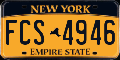 NY license plate FCS4946