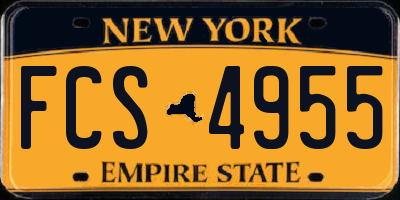NY license plate FCS4955