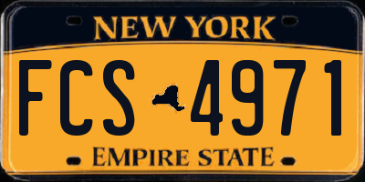 NY license plate FCS4971