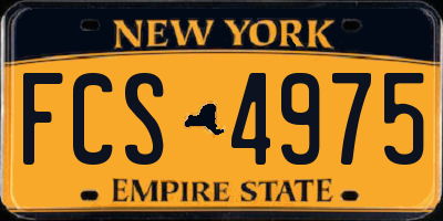 NY license plate FCS4975
