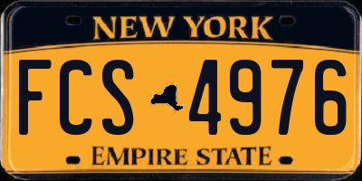 NY license plate FCS4976