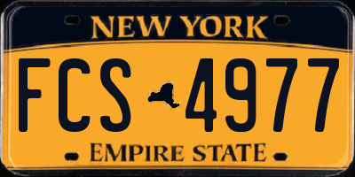 NY license plate FCS4977