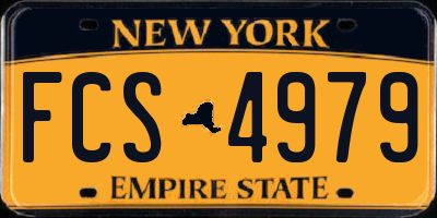 NY license plate FCS4979