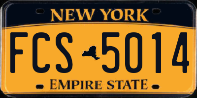 NY license plate FCS5014