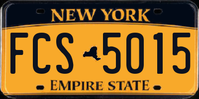 NY license plate FCS5015