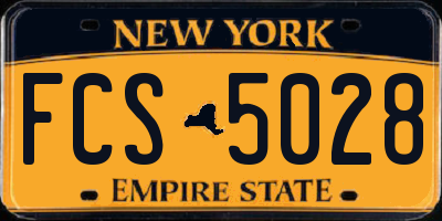 NY license plate FCS5028