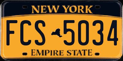 NY license plate FCS5034