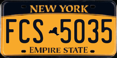 NY license plate FCS5035